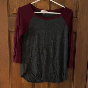 Rolla Coster Burgundy and Gray Long Sleeve Tee